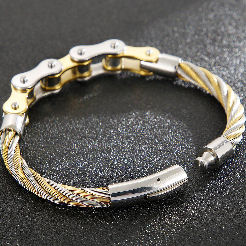 Cycolinks Braided Wire Mens Bike Chain Bracelet - Cycolinks