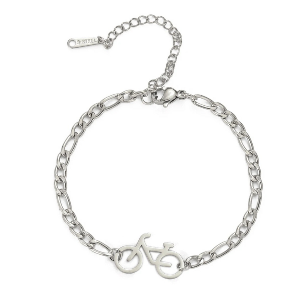 Cycolinks Figaro Chain Bicycle Pendant Bracelet silver