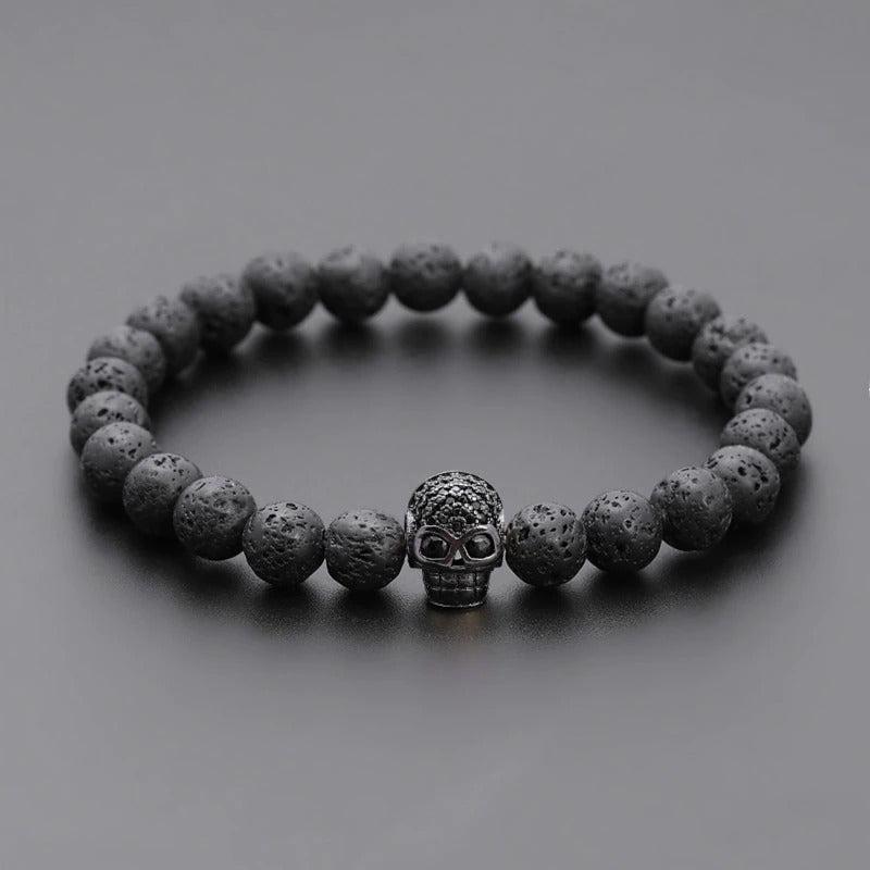 Cycolinks Skull Lava Stone Rope Bracelet - Cycolinks