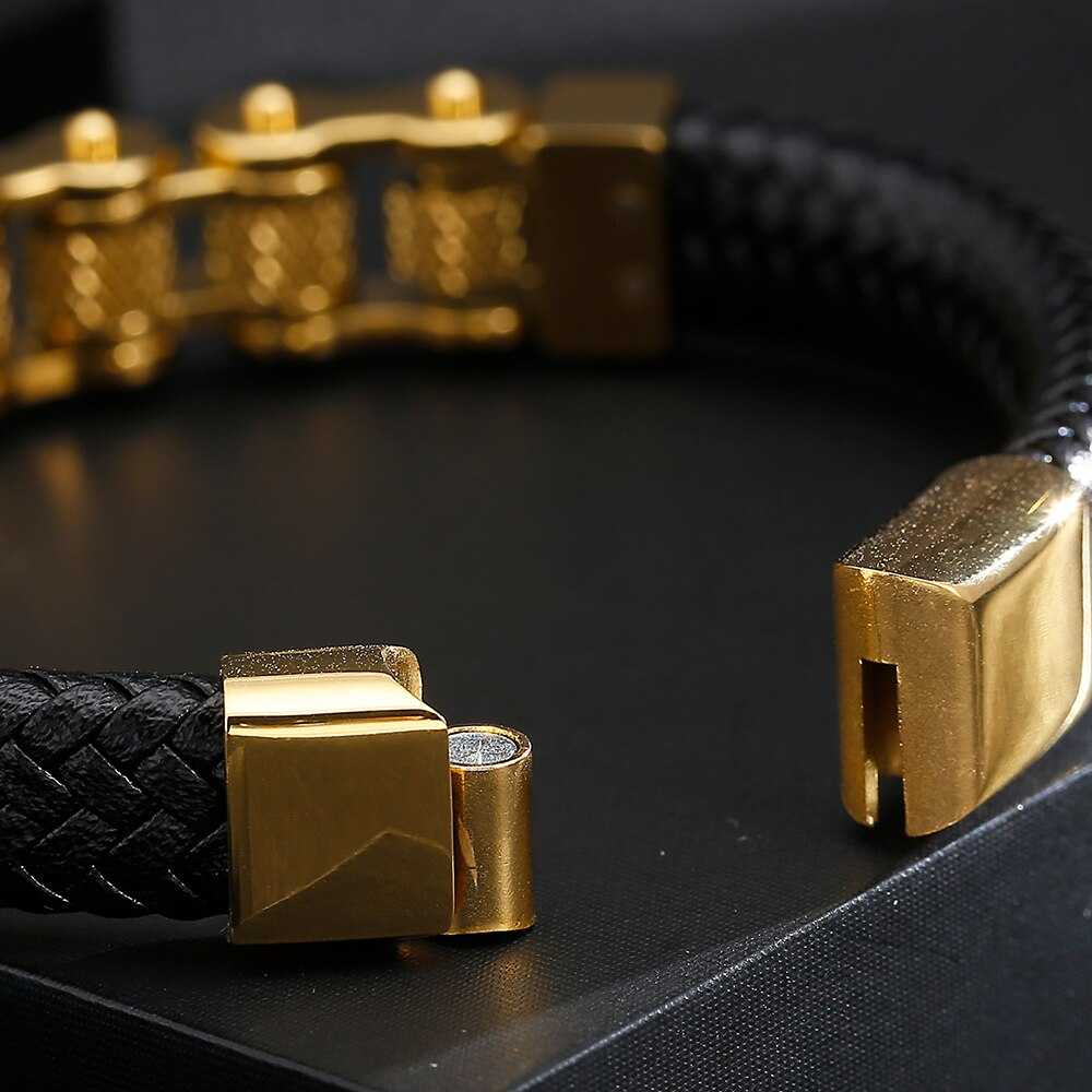 Cycolinks Retro Leather Bike Chain Bracelet - Cycolinks