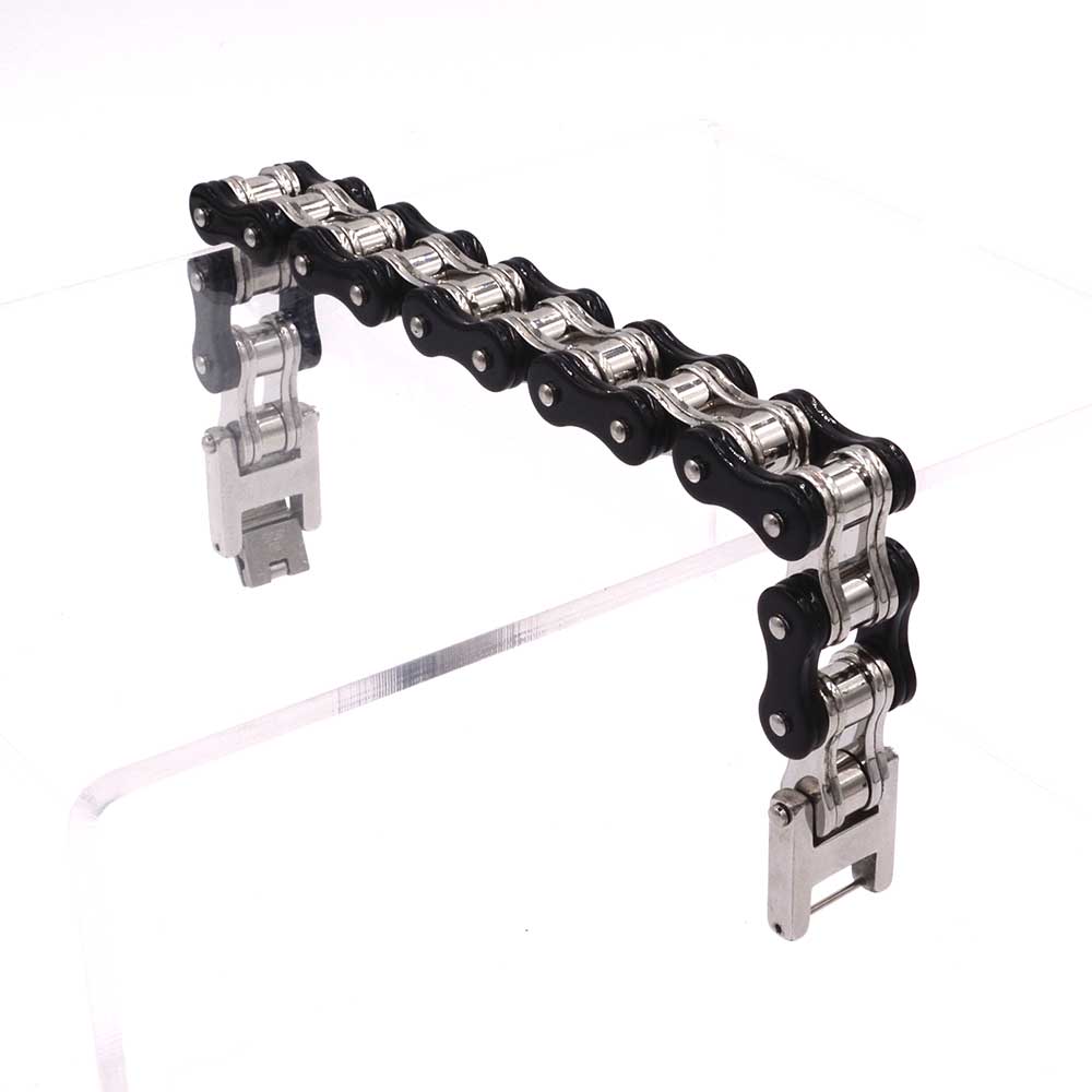 Cycolinks Silver/Black Mens Bike Bracelet - Cycolinks